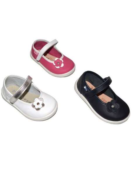 SANDALIAS EN PIEL CON FLOR 8054