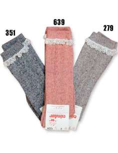 14432 CALCETIN ALTO TWEED LABRADOS CON PUNTILLA MARCA CONDOR