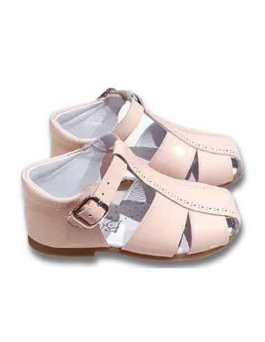 SANDALIA DE CHAROL BAMBI 4985 ROSA
