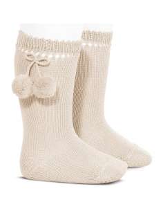 25042 LINO HIGH SOCKS WITH POMPOMS BRAND CONDOR