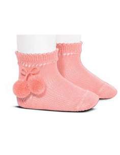 25044 526 ROSA PALO SHORT SOCKS WITH POMPOMS BRAND CONDOR