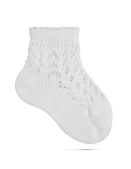 25184 WHITE OPENWORK ANCLE SOCKS BRAND CONDOR