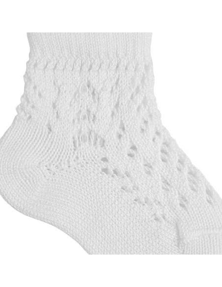 25184 WHITE OPENWORK ANCLE SOCKS BRAND CONDOR