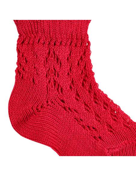 25184 RED OPENWORK ANCLE SOCKS BRAND CONDOR