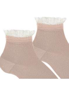 27224 NUDE CEREMONY ANKLE SOCKS WITH FRILL CUFF  BRAND CONDOR 2