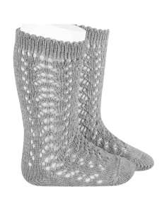 25182 221 ALUMINIO PERLE OPENWORK KNEE HIGH SOCKS BRAND CONDOR