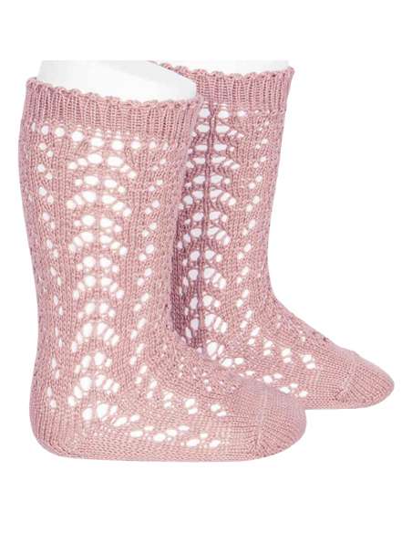 25182 526 ROSA PALO PERLE OPENWORK KNEE HIGH SOCKS BRAND CONDOR