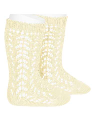 25182 610 MANTEQUILLA PERLE OPENWORK KNEE HIGH SOCKS BRAND CONDOR