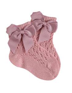 25194 526 ROSA PALO SHORT SOCKS IN PERLE OPENWORK WITH BOW BRAND CONDOR