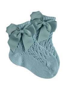 25194 756 VERDE SECO SHORT SOCKS IN PERLE OPENWORK WITH BOW BRAND CONDOR