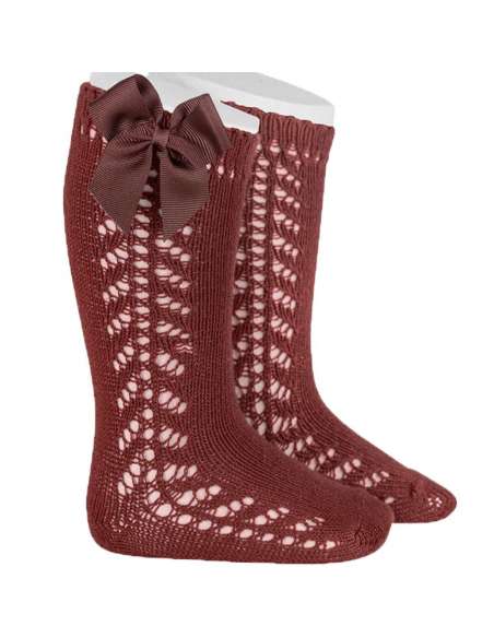 25992 572 BORGOÑA  HIGH SOCKS WITH BOW BRAND CONDOR