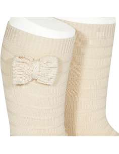24972 304 LINO TEXTURED TALL SOCKS WITH BOW BRAND CONDOR 2