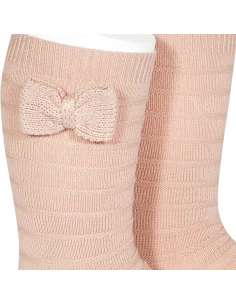 24972 544 ROSA EMPOLVADO TEXTURED TALL SOCKS WITH BOW BRAND CONDOR 2