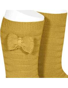 24972 629 MOSTAZA TEXTURED TALL SOCKS WITH BOW BRAND CONDOR 2