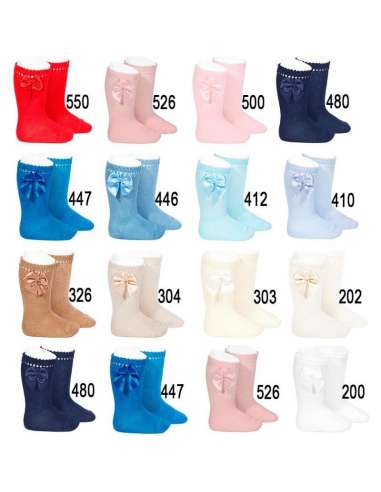 PERLE KNEE HIGH SOCKS WITH BOW CONDOR 25512