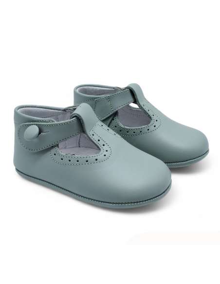 zapato de canastilla de piel por mayor