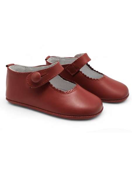 zapato de canastilla de piel por mayor