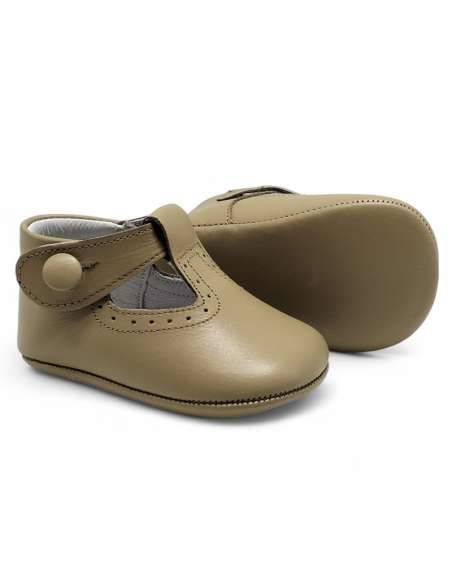 zapato de canastilla de piel por mayor