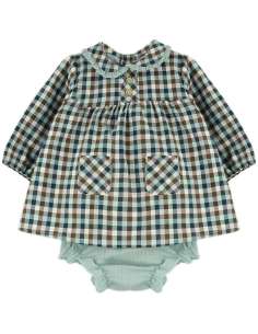 25433 ﻿Vestido y Cubrepañal Vichy cuadros BabyFerr 2