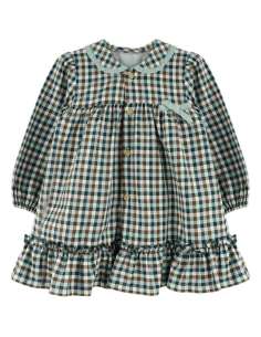 25659 ﻿Vestido grande verde Cuadros BabyFerr