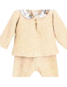 Conjunto Polaina Crema para Bebé Mistral 100% Algodón | Calamaro Invierno 2025 - Mayorista 2