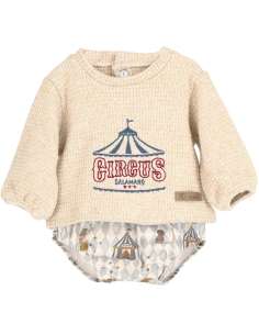 Baby Bloomer Set Cream “Mistral” 100% Cotton | Calamaro Winter 2025 - Wholesale 2