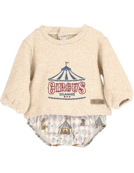 Baby Bloomer Set Cream “Mistral” 100% Cotton | Calamaro Winter 2025 - Wholesale