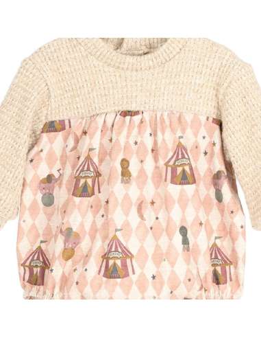 Pelele Mistral Rosa invierno 2025 | Calamaro Baby algodón orgánico