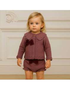 Orchid Iris Jacket & Bloomers | Dulce de Fresa Winter 2025 | Wholesale Baby Clothing