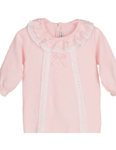 Gregal Pink Baby Romper 100% Cotton | Calamaro Winter 2025
