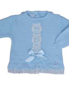 Conjunto bebé Helen color celeste Dulce de Fresa — Invierno 2025 | Mayorista 2