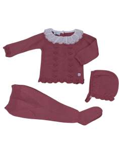 Conjunto bebé Aramis color cereza Dulce de Fresa — Invierno 2025 | Mayorista