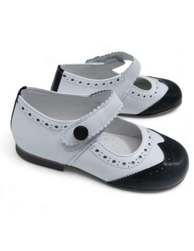 Mary Jane negro en charol bicolor | Zapato personalizable Made in Spain