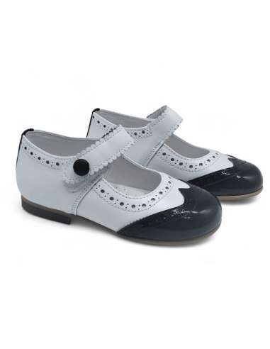 Mary Jane negro en charol bicolor | Zapato personalizable Made in Spain