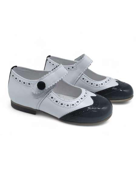 Black Patent Leather Mary Jane | Two-Tone Custom Shoe Made in Spain