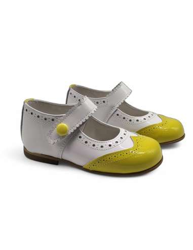 Yellow Patent Leather Mary Jane | Two-Tone Custom Shoe Made in Spain