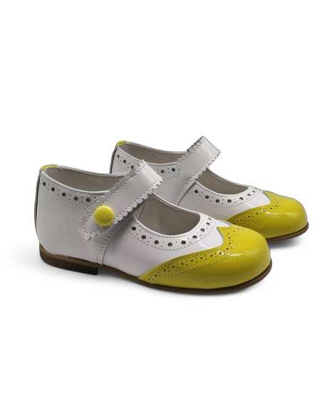Yellow Patent Leather Mary Jane | Two-Tone Custom Shoe Made in Spain