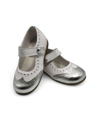 Mary Jane plata en charol bicolor | Zapato exclusivo personalizable Made in Spain