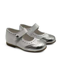 Silver Patent Leather Mary Jane | Two-Tone Custom Shoe Made in Spain 2