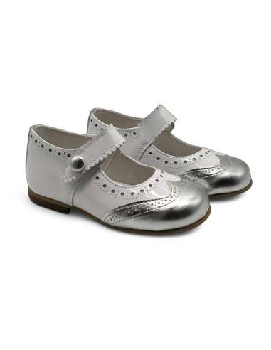 Mary Jane plata en charol bicolor | Zapato exclusivo personalizable Made in Spain