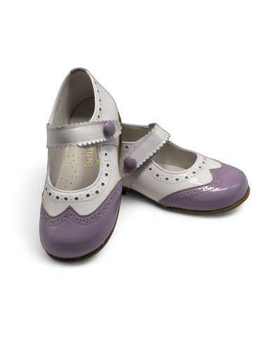 Mary Jane lila en charol bicolor | Zapato exclusivo personalizable Made in Spain