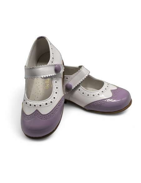 Mary Jane lila en charol bicolor | Zapato exclusivo personalizable Made in Spain