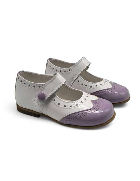 Mary Jane lila en charol bicolor | Zapato exclusivo personalizable Made in Spain