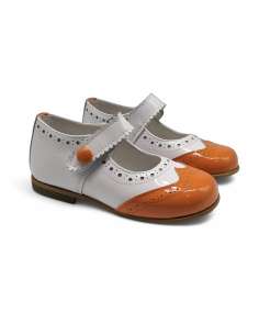 Mary Jane Naranja Charol Bicolor – Calzado Artesanal Made in Spain 2