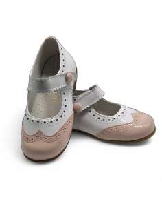 Mary Jane Rosa Charol Bicolor – Calzado Artesanal Made in Spain