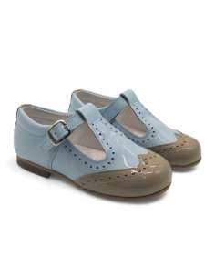 Mary Jane Marrón Charol Bicolor – Calzado Artesanal Made in Spain
