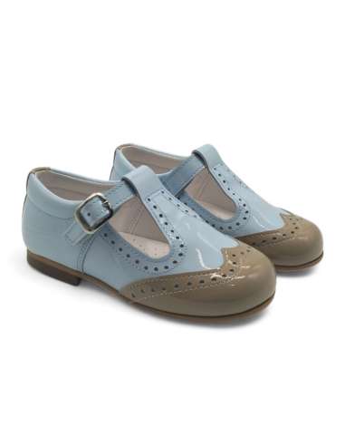 Mary Jane Marrón Charol Bicolor – Calzado Artesanal Made in Spain