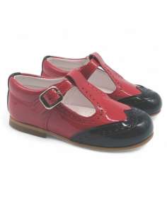 Red & Black T-bar Patent Leather Shoe | Wholesale Kids Shoes Made in Spain
