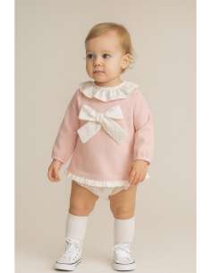 25417 ﻿Vestido y Cubrepañal with Bow BabyFerr