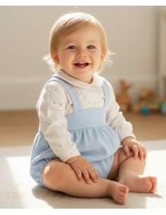 25340 Conjunto de mono con camisa de lunares
